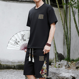 刺绣套装男休闲运动一套拼接风A266-1-TZ7758-P48特批控78，男装休闲套装，电商A266-1