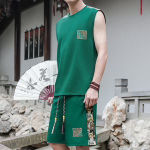 拼接小熊休闲运动套装男背心风A266-1-TZ2207-P43特批控78图片
