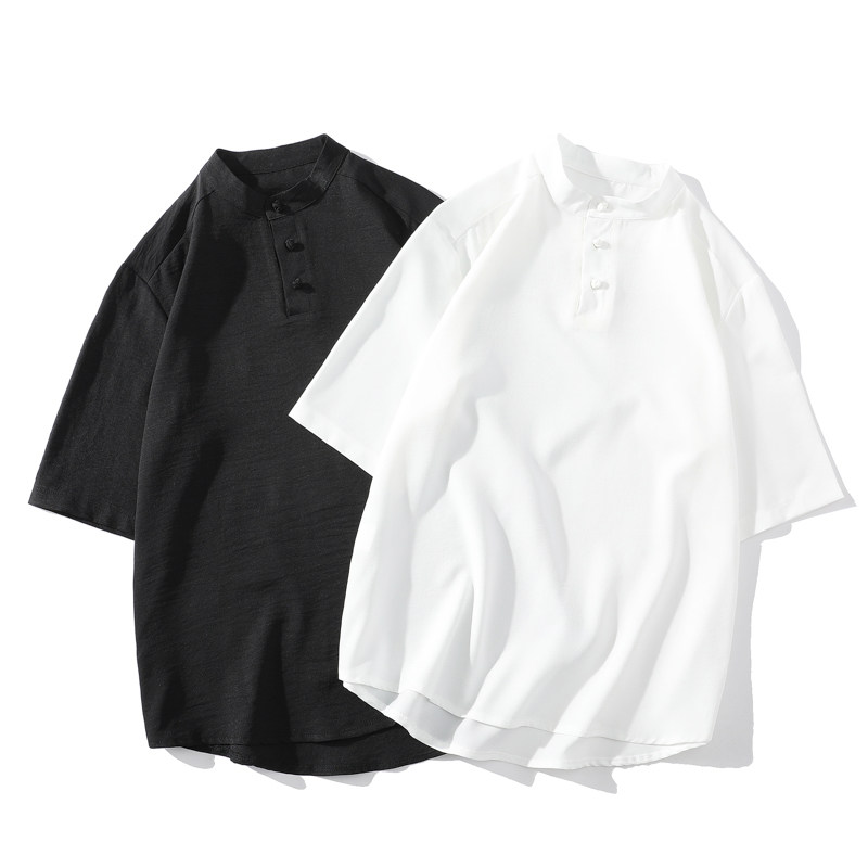 短袖t恤男夏季亚麻半袖风薄款冰丝休闲大码A266-1-T161-P50,男装T恤,电商A266-1