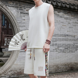 夏季刺绣运动套装男休闲风一套A266-1-TZ3307-P43特批控78，男装休闲套装，电商A266-1