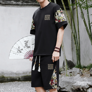 刺绣休闲运动套装男风一套风A266-1-TZ8858-P50特批控78图片