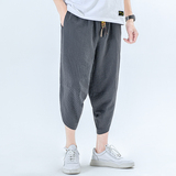 夏季七分裤男风条纹休闲裤子抽绳男装A266-1-K82-P40，男装牛仔裤，电商A266-1