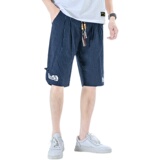 夏季棉麻短裤男风休闲裤抽绳宽松刺绣2026新款A266-1-K59-P40，男装牛仔裤，电商A266-1