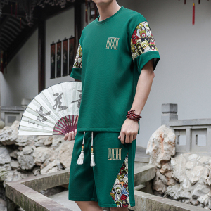 刺绣休闲运动套装男风一套风A266-1-TZ8858-P50特批控78图片