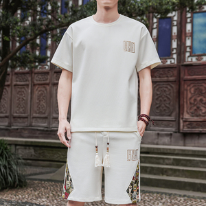 刺绣套装男休闲运动一套拼接风A266-1-TZ7758-P48特批控78图片