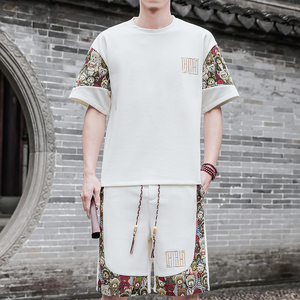 男士休闲运动套装男刺绣风一套A266-1-TZ8808-P50特批控78图片