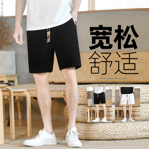 棉麻风短裤男抽绳纯色棉麻男装复古休闲裤夏季A266-1-K88-P35图片