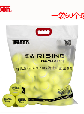 Teloon天龙网球 Rising 603 801 复活 高级耐磨训练网球 一袋60个