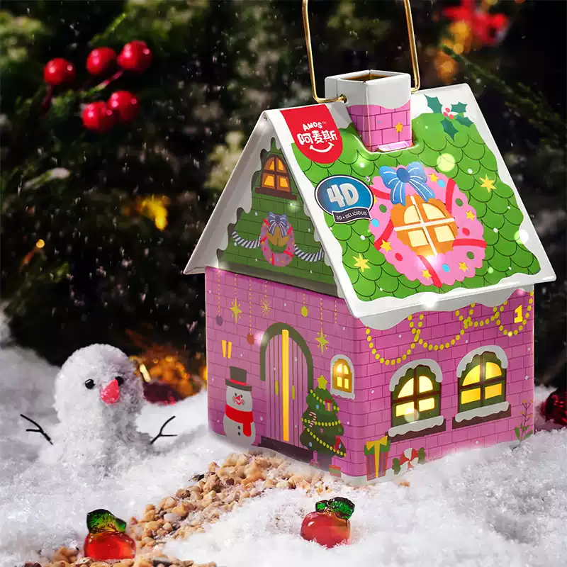 圣诞限定房子存钱糖果罐