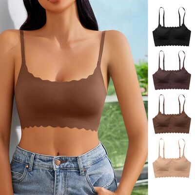 无痕冰丝性感超薄裸感无钢圈文胸新款梯形杯u型无扣女士运动内衣