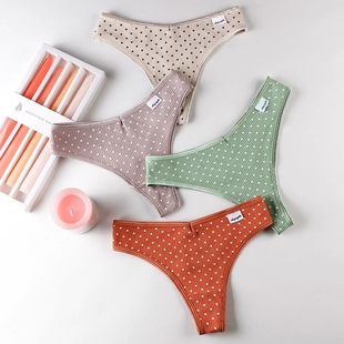 Women Cotton Thongs Underwear Ladies No Show Bikini Panties