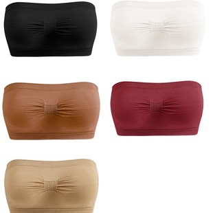 Women Seamless Bandeau Strapless Bras Stretch Tube Top女抹胸