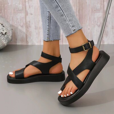 Flip Flops Platform Muffins Sandals 2023 New Summer Low Blac