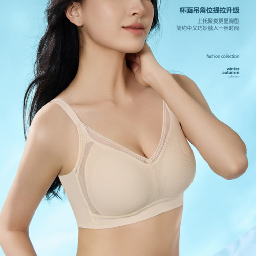 2025新韩馨无钢圈文胸8963薄款小胸聚拢无痕简约舒适透气内衣女
