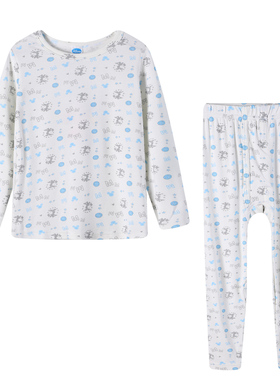 包邮迪士尼少儿内衣28865加厚莫代尔男童圆领长袖内衣套装满身花