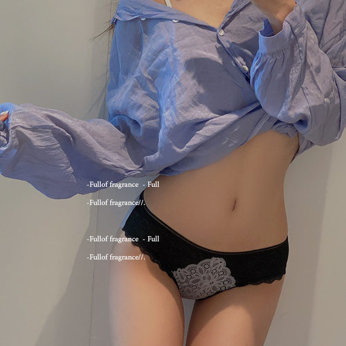 日系蕾丝爱心网纱内裤女低腰蝴蝶结透气纯棉裆无痕