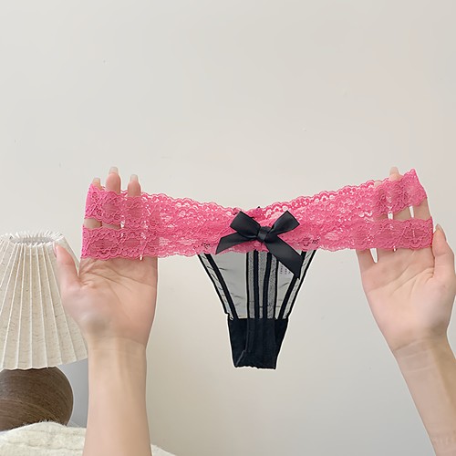 欲姬纯欲蕾丝低腰无痕T字内裤