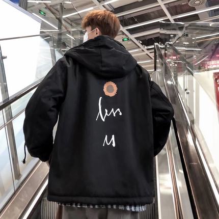 痞帅棉衣男ins港风冬季新款加厚韩版潮流加绒棉服学生羊羔毛外套