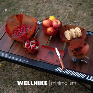 WELLHIKE户外卡片折叠餐具便携食品级咖啡漏斗水杯碗盘洗漱盆菜板