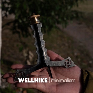 WELLHIKE户外露营灯架 铁艺四脚复古桌面1/4通用接口 迷你小灯架