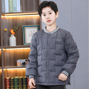 新款男童羽绒服女童白鸭绒内胆中大童保暖初高中学生校服搭档