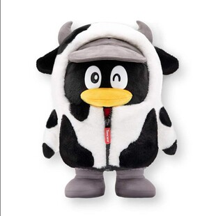 腾讯QQ企鹅周边牛企冲天牛年毛绒公仔30cm娃娃抱枕生肖限定正版