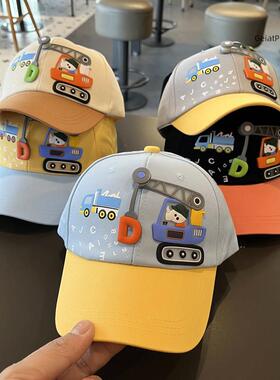 GP韩版宝宝帽子春秋季男童字母百搭软檐鸭舌帽女童遮阳棒球时尚夏