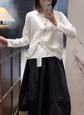 2025新款上新素夏suda秋季新款长袖T恤女宽松休闲百搭上衣16325