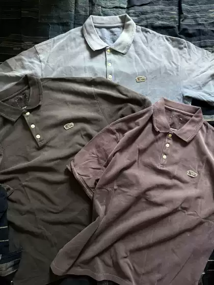 [in Stock] Visvim Kofu Jumbo Weller Dmgd Washed Vintage Polo Shirt with Carp Embroidery