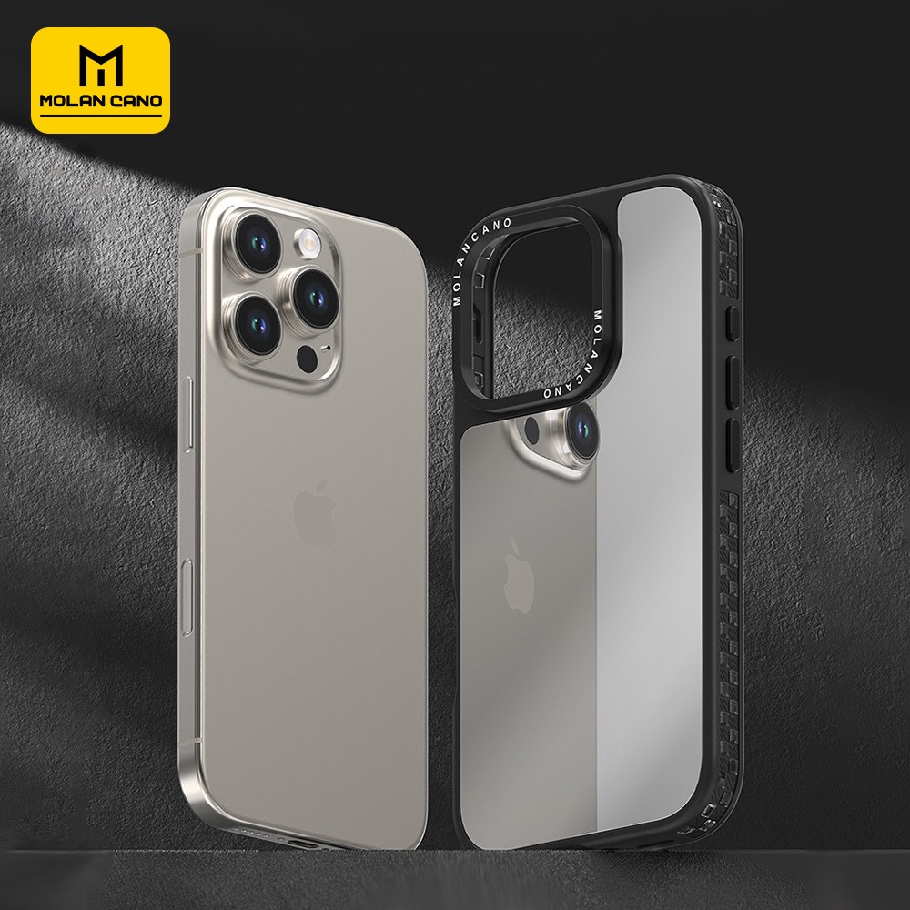 MOLAN CANO新款电镀镜面玻璃壳适用苹果17PROMAX手机壳镜头防护防摔TPU软边时尚高档大气男女款iPhone16Pro潮