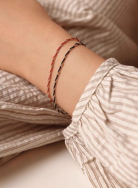 精工手作红绳手链女夏编织细款