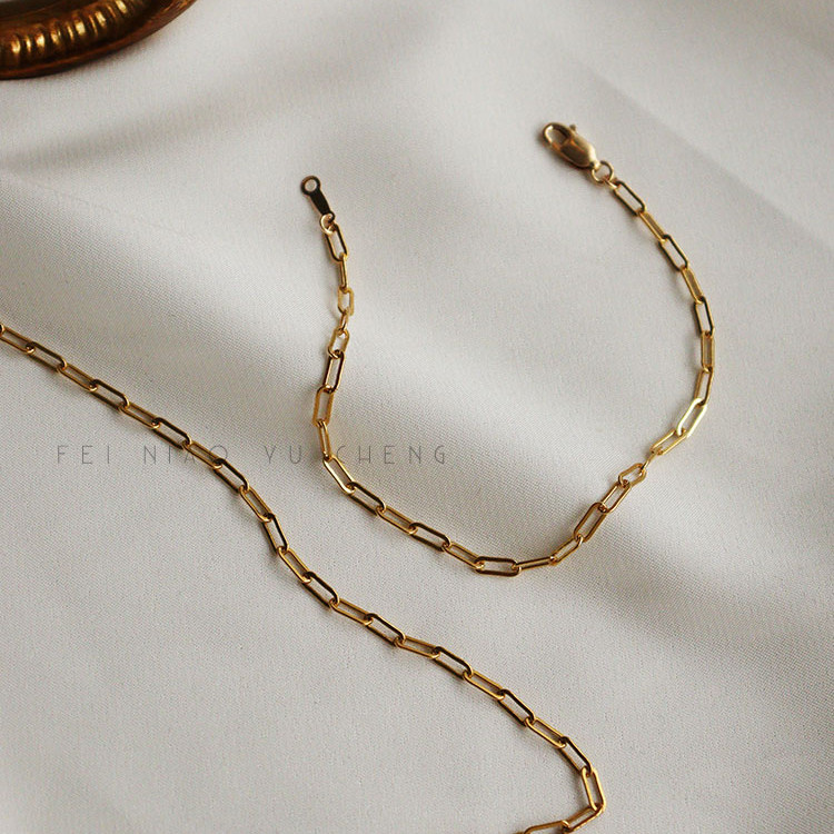 洗澡方形包金几何手链新品