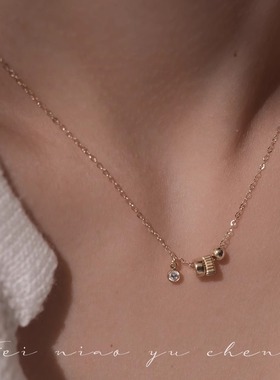 飞鸟屿城/原创手作简约路路通项链女小众设计轻奢日常锆石锁骨链