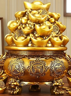 聚宝盆元宝招财摆件存钱罐装饰品