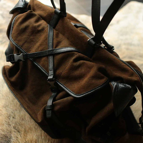 城市猎人BOTHOS牛皮帆布拼接多袋都市猎装单肩包