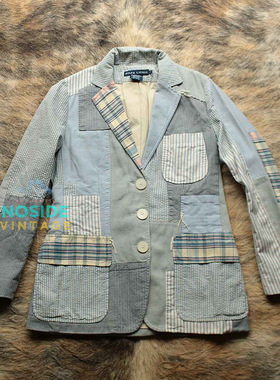 意大利制 美式复古RL常青藤IVY百家布拼接西装