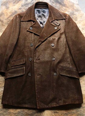 暗黑工匠先锋 早期高定肌理厚软羊皮沧桑废土复古皮衣