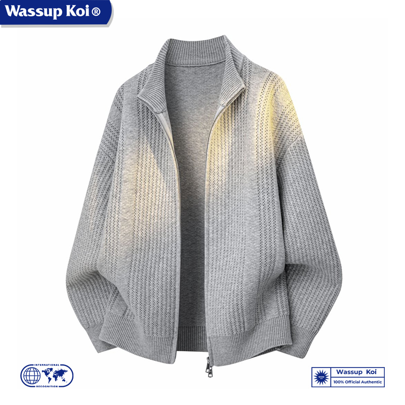 WASSUPKOI立领针织衫毛衣外套男