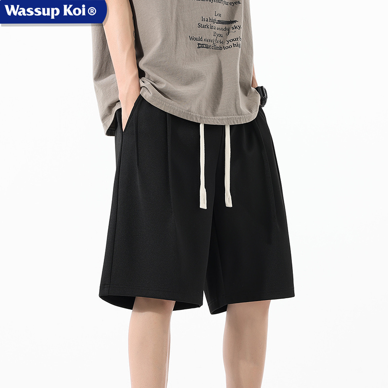 WASSUPKOI纯色简约直筒运动短裤