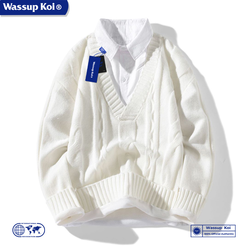 WASSUPKOI假两件慵懒针织毛线衣