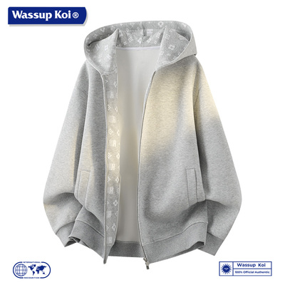 WASSUP美式休闲风连帽开衫夹克男