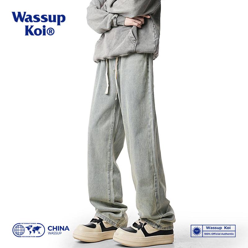 WASSUPKOI水洗休闲直筒牛仔裤男