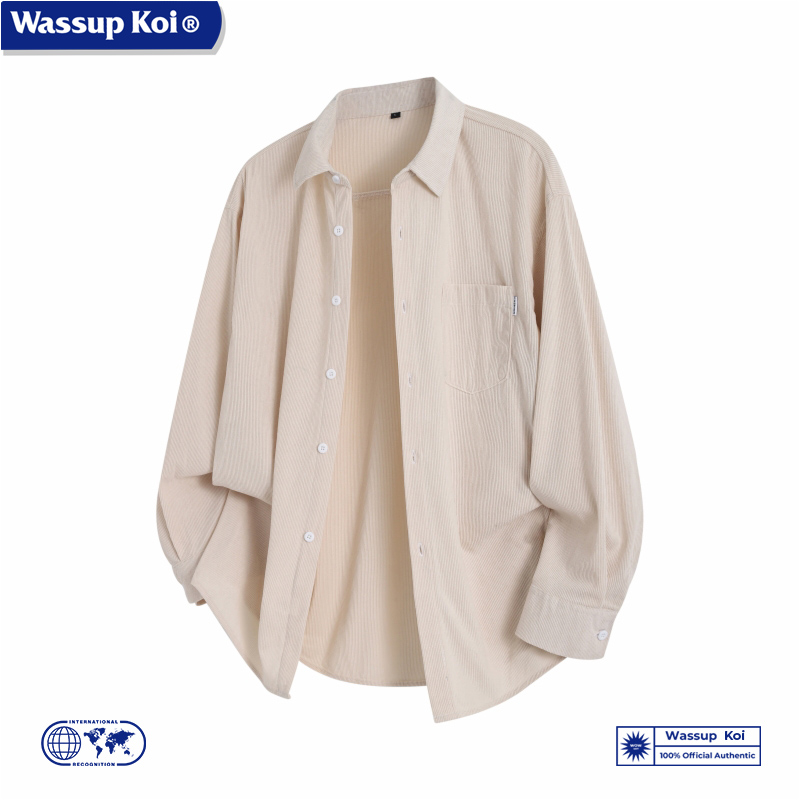 WASSUPKOI灯芯绒休闲衬衣外套男