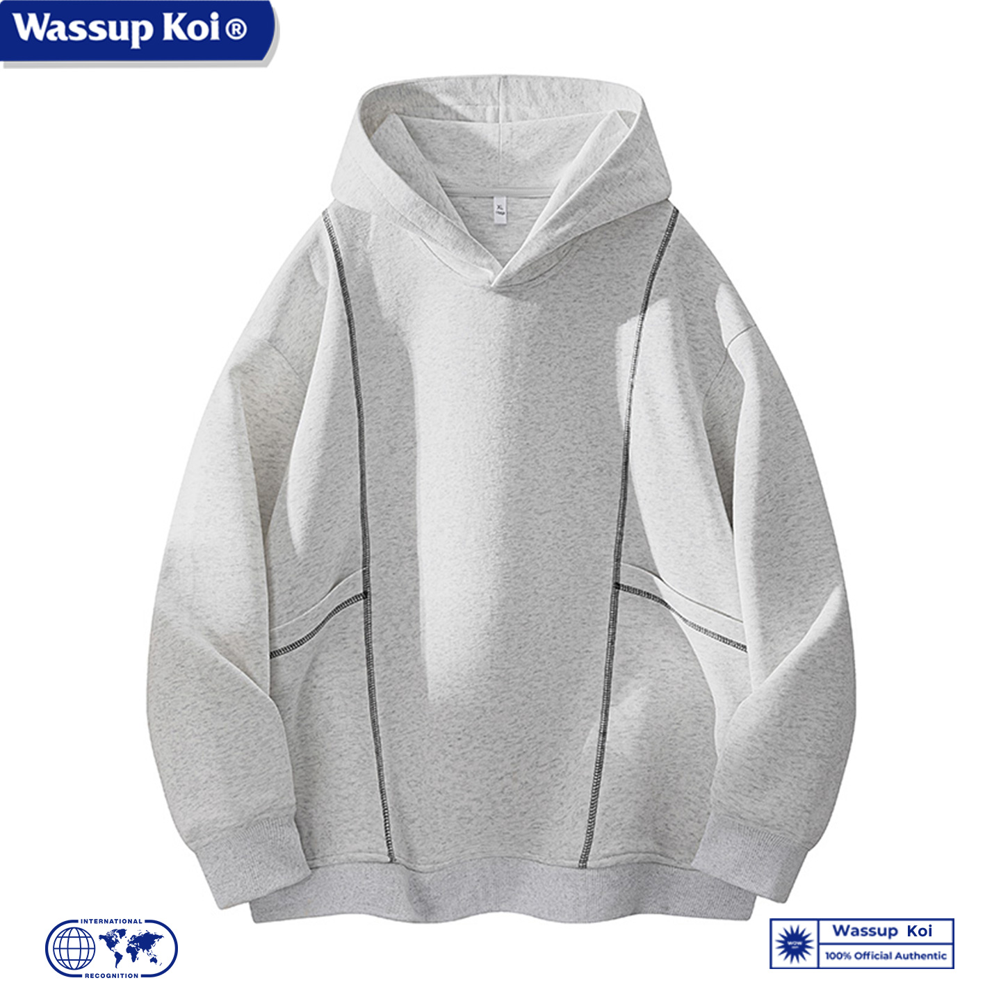 WASSUP KOI联名重磅潮牌百搭卫衣男秋美式连帽衫vibe高街休闲外套