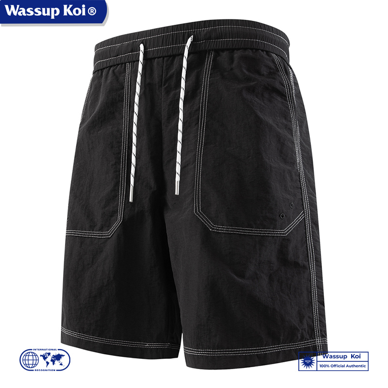 WASSUPKOI运动宽松沙滩五分短裤