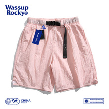 WASSUP夏季UPF50+防晒冰丝短裤男潮牌速干运动五分中裤多巴胺套装