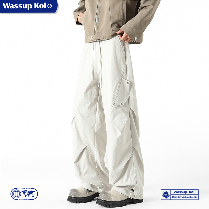 WASSUPKOI美式重磅褶皱工装裤子