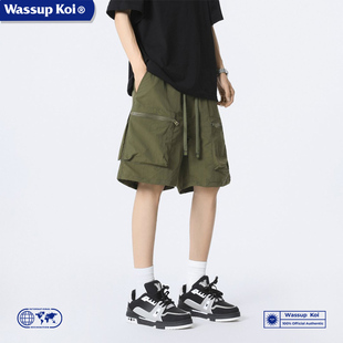 男士 夏季 薄款 WASSUP 冰丝速干沙滩裤 短裤 五分裤 KOI多口袋复古工装