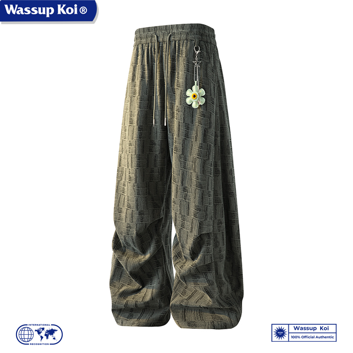 WASSUPKOI美式复古格纹休闲裤男