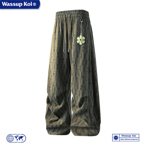 WASSUPKOI美式复古格纹休闲裤男